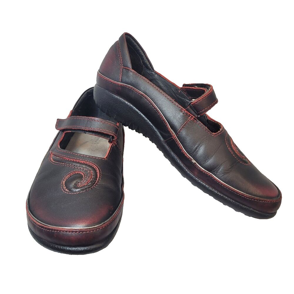 NAOT Matai KORU COLLECTION Leather MARY JANE Shoes in VOLCANIC RED - Women's 8